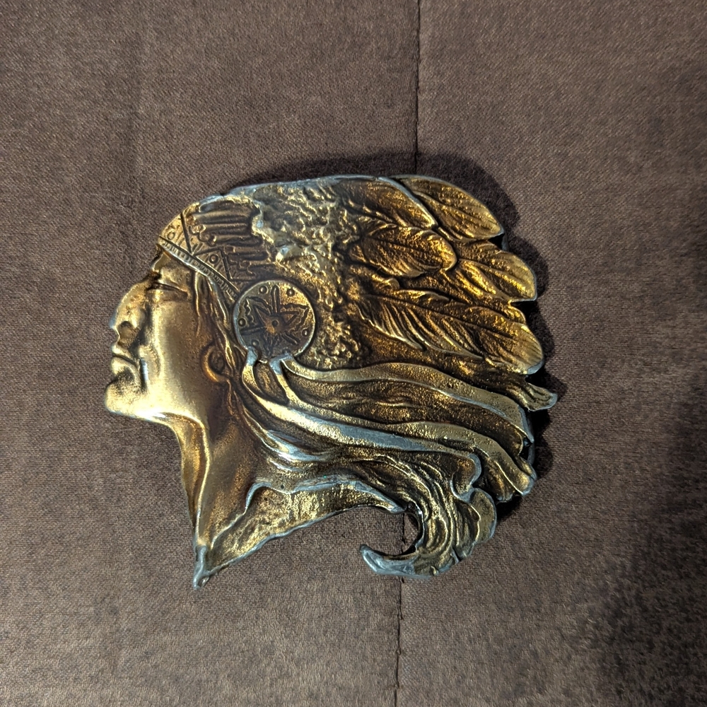 Gold and Blue Native American Chief Wall Decor